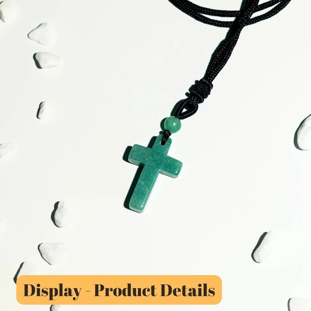 💫Men Green Healing Crystal Stone Pointed Rope Natural Gemstone Pendant Necklace